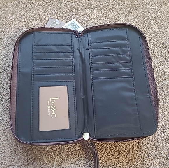 BOC Born Concept Arlington Saddle Chocolate Faux Leather Wallet - Picture 5 of 8